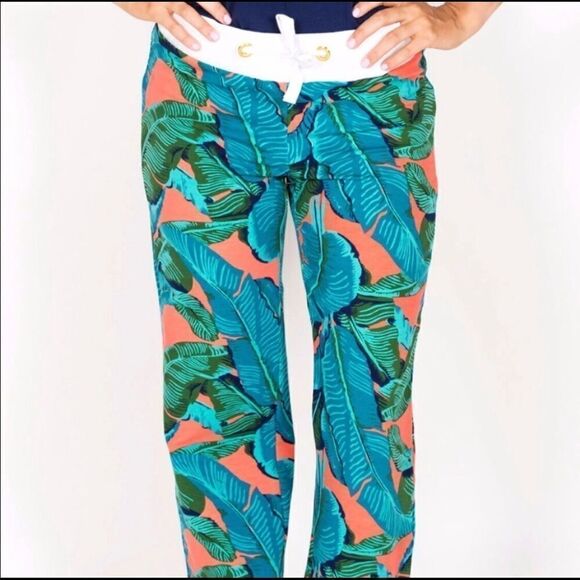 Tracy Negoshian Palm Coral Lulu Pants - Picture 1 of 4